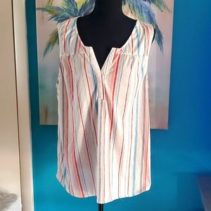 Eden & Olivia 1x multi color stripe summer Sleeveless top